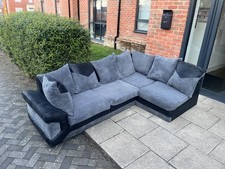 Dark Blue & Grey Cord L Shaped