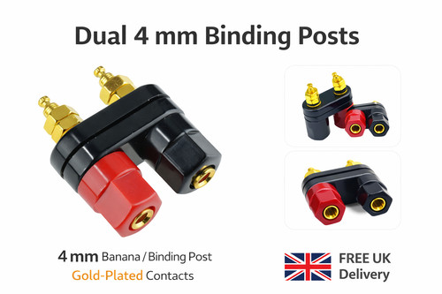 Dual 4mm binding post socket - 4mm,
