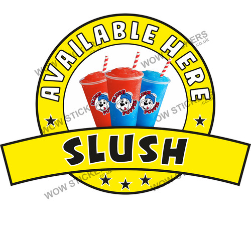 Slush available here sticker - here,