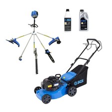 SGS 41cm Petrol Lawnmower & 52cc Multi Tool Garden Set & 2 Oils Garden Tool Set