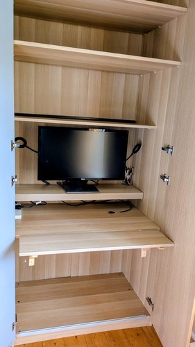 Hideaway computer cabinet desk - computer,