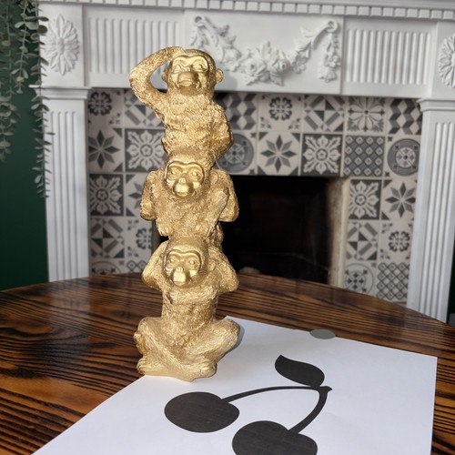 Gold monkey ornament 10 - gold,