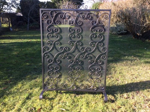 Antique fire guard wrought - fire,
