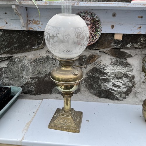 Brass oil lamp - lamp, vintage