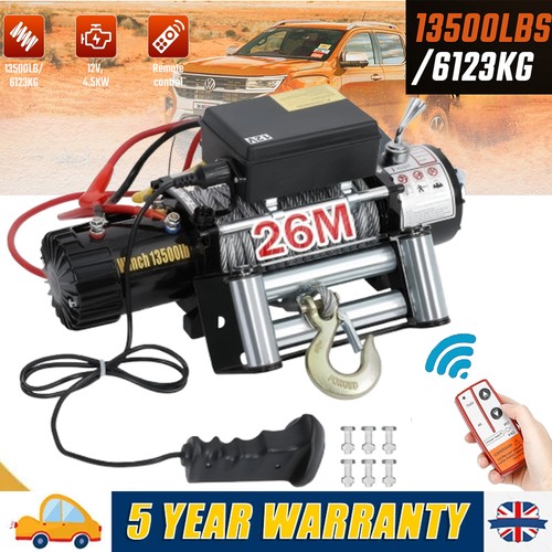 Electric winch 12v 13500lb 26m - winch,