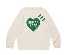 Human Made Human Hope Green Heart Knit Sweater BTS J-hope XL Size White Limited