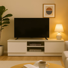 Modern TV Stand Cabinet Unit White Walnut Oak 120cm Media Storage Console Table