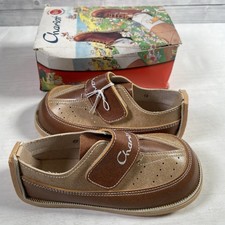 Vintage Children’s Shoes Size 6 Beige Tan By Chariot Made In Hong Kong - Unused