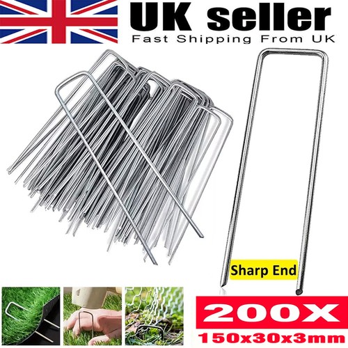 200x galvanised pins weed - pins,