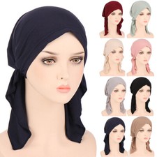 Women Muslim Hijab Cancer Chemo Hat Turban Cap Cover Hair Loss Head Scarf Wrap-