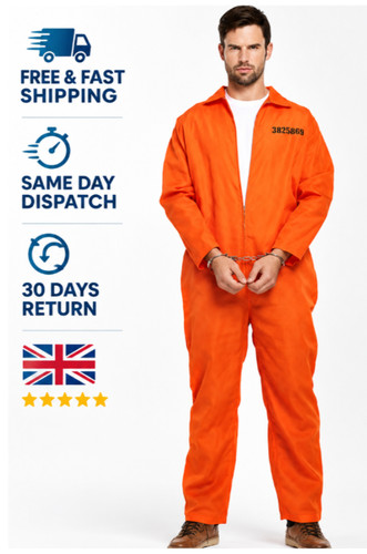 Men orange prisoner costume - orange,