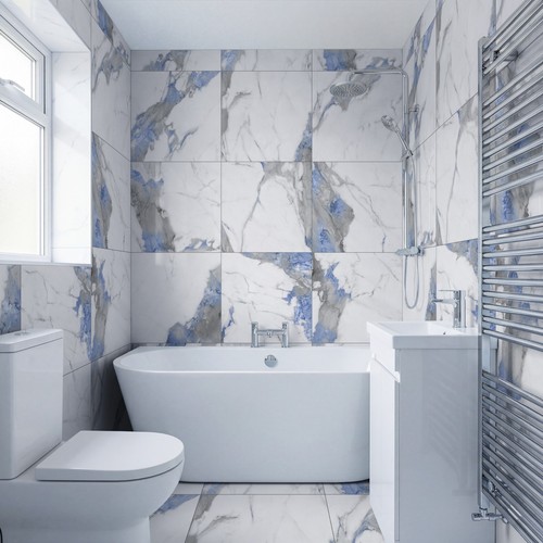 Blue 600x600 matt wall floor - blue,