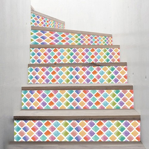 6pcs colorful square tile - colorful,