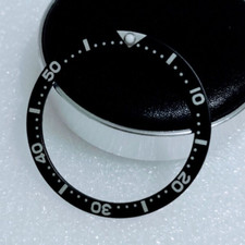 ⚫ BLACK ALUMINIUM BEZEL INSERT FOR SEIKO SKX007 WITH GREEN LUME PIP