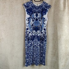 Joseph Ribkoff Womens Shift Dress Cap Sleeve Zip Closure Filigree Pattern UK 12?