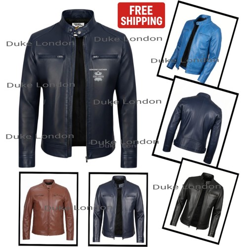 Mens leather jacket cafe - leather,