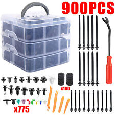 900Pcs Car Body Trim Clips Plastic Push Pin Rivet Screw Panel Fasteners Tools