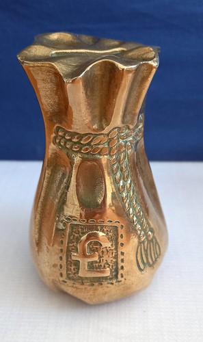 Vintage brass moneybox - brass,