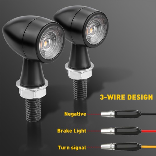 Motorcycle black bullet - black, led