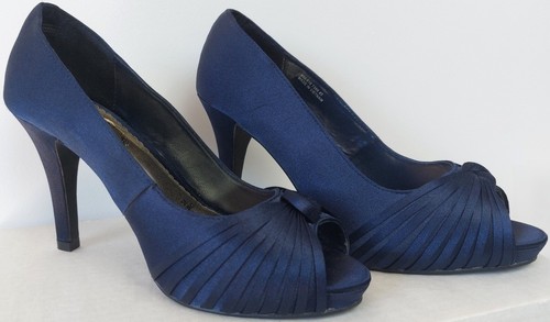 Debut royal blue satin peep - blue,