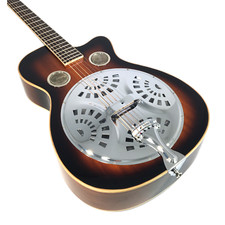 Haze All Mahogany Resonator/Dobro Guitar w/OO Holes,Cutaway+Free Gig Gag SDG738