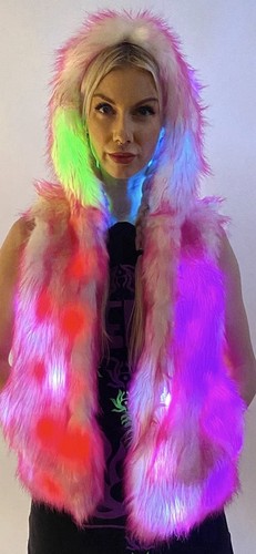 Cyberdog led faux fur gilet - cyberdog,