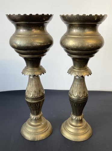 Pair vintage solid - solid, brass