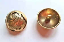 6 Large metal Antique gold tone shank blazer coat craft buttons 25mm 1"
