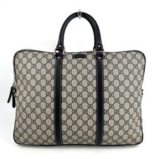 GUCCI Briefcase Business Bag GG Supreme PVC Navy Authentic