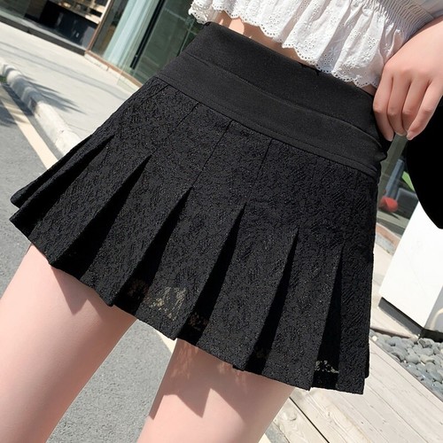 Ladies lace pleated skirt - lace,