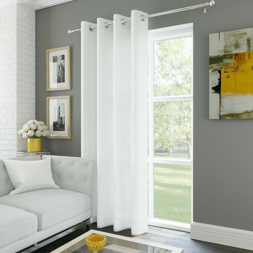 Luxury heavy white linen look - white,