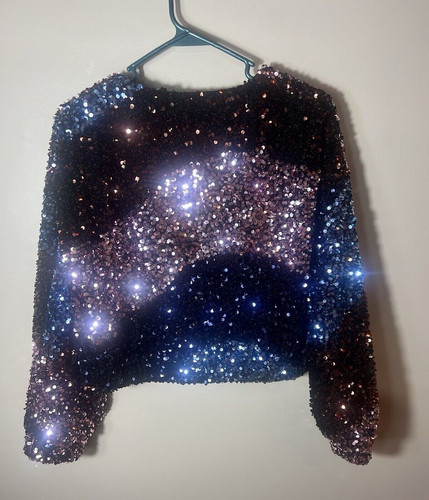 Zara sequin velvet cropped - zara,