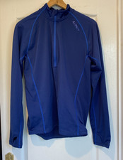 Alpkit Laika Micro Fleece Top Blue 1/4 Zip Long Sleeve Size M