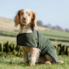 Dog & Field™ Dog Towelling Coat - Microfiber Lined Fleece Jacket (Olive Green)