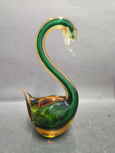 Murano vintage green amber - &,