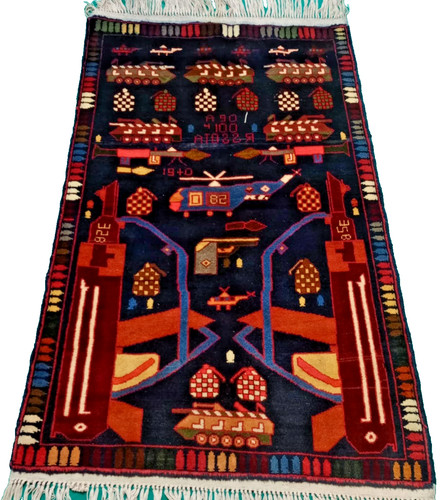 Hand made afghan war - made, rug