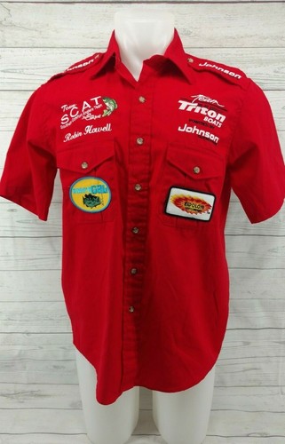 Red size medium button fishing - red,