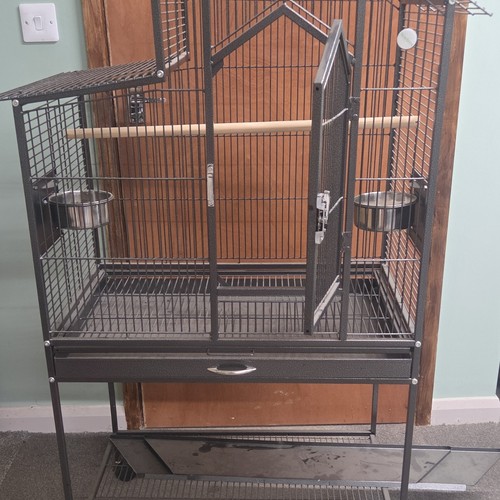 Black metal bird cage - black,