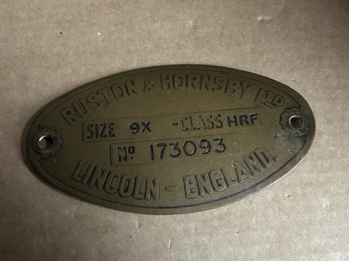Ruston and hornsby brass - hornsby,