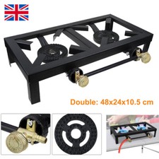 Double Propane Gas Boiling Ring Burner Cooker Outdoor Camping Stove Cast Iron