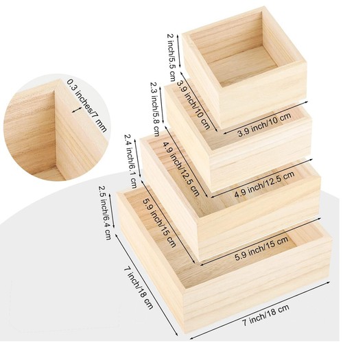 Wooden box with - wooden, square