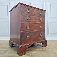 Antique Georgian Mahogany Commode Faux Chest Drawers Toilet Chamber Pot Storage