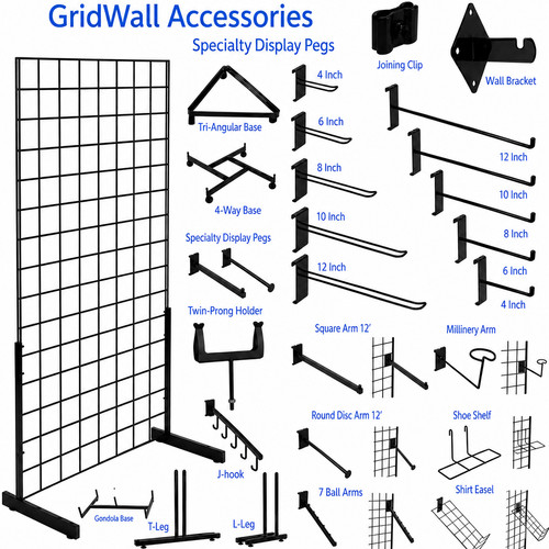 Black grid mesh accessories - black,
