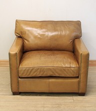 Timothy Oulton Halo Tan Leather Club Chair / Armchair
