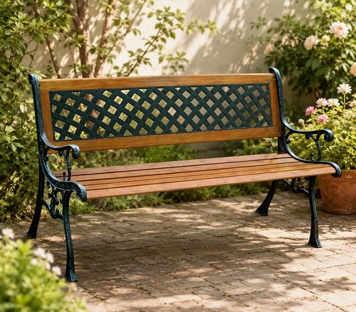 Venice metal garden bench - garden,