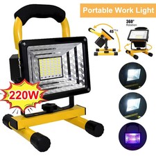 220W LED Rechargeable Cordless Portable Work Site Flood Light Fishing Camping UK
