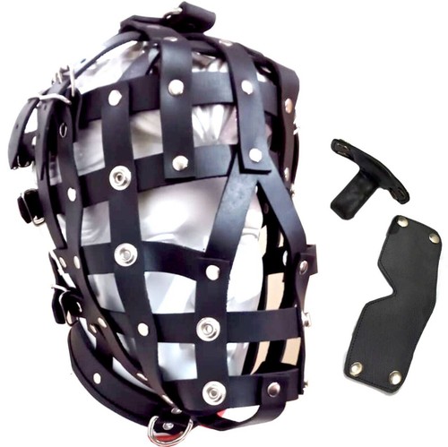 Genuine real leather bdsm hood - genuine,