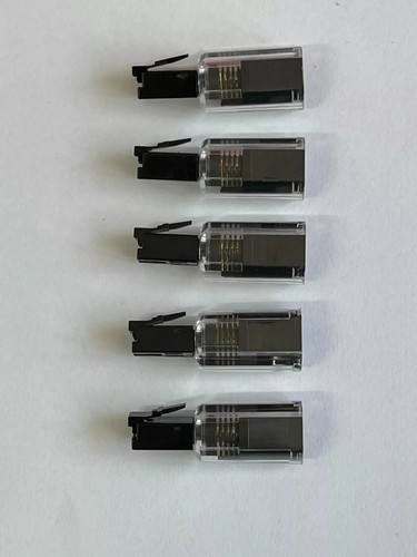 Clear black telephone handset - clear,