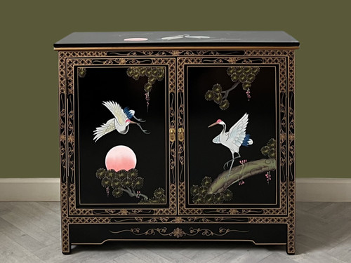 Chinese hand painted cabinet - painted,
