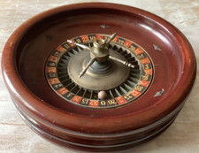 1890 Roulette Wheel Antique Mahogany Au Paradis Des Enfants Paris France 11 inch